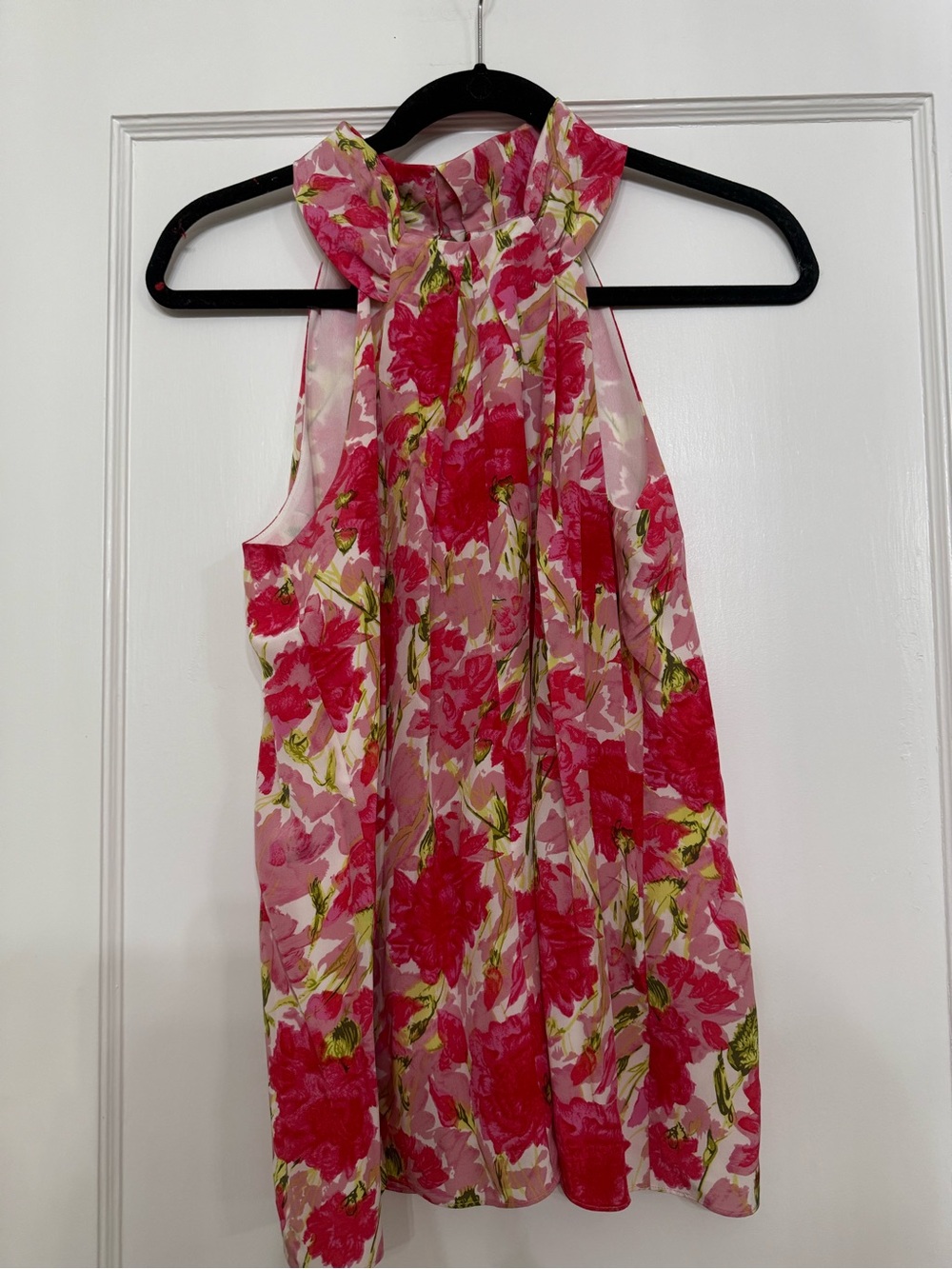 INC International Concepts Floral Halter Neck Top Blouse Pink Red size 8
